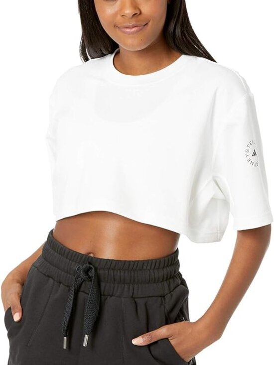 adidas Tops - Adidas Women's White Stella McCartney Boxy Cut Casual Crop Top Size M